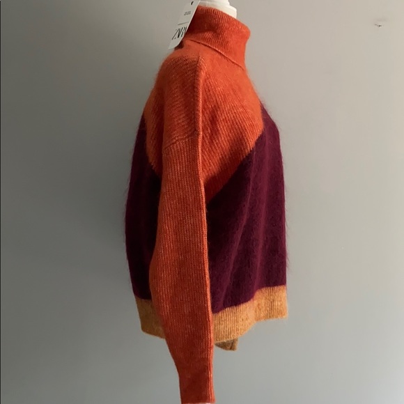 NWOT Zara Mohair Colorblock Sweater - Picture 11 of 16